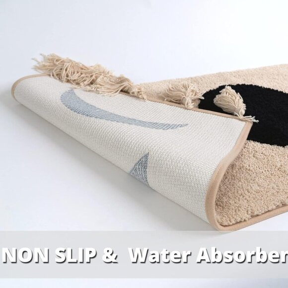 Boho Moon Phases Runner Rug Bathroom Mat Witchy black Decor accent rugs NEW - Picture 5 of 7